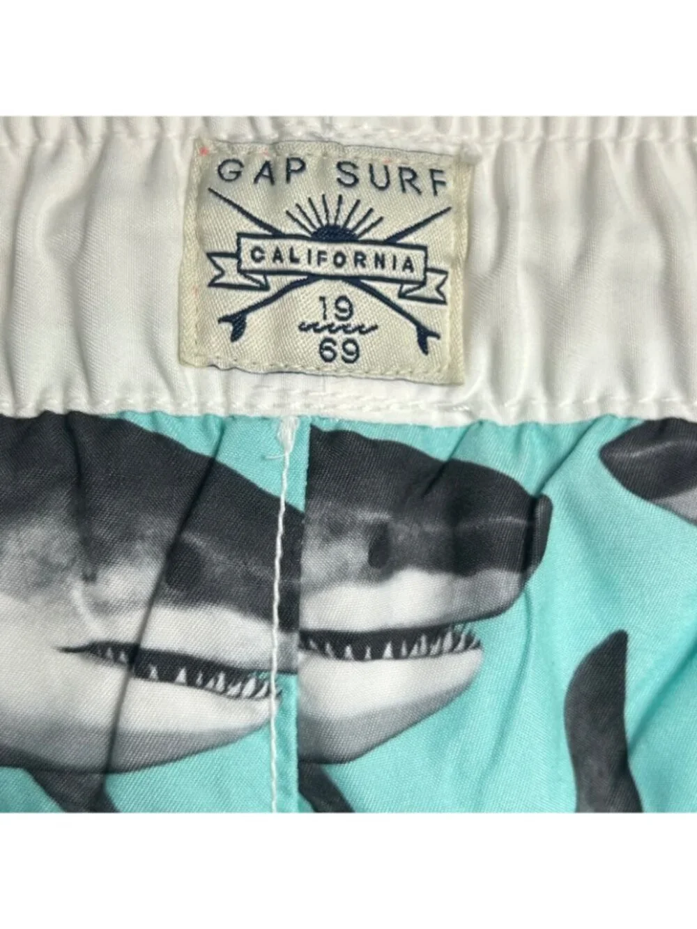 GAP Kids XL Shark Print Swim Trunks Swimsuit Shorts Beach Pool NWT